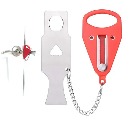 Portable Travel Security Safety Door Lock For Hotel Room With Pouch Red • $8.50