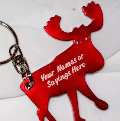1 Personalized Moose Key Chain /  Bottle Opener - Red • $5.99