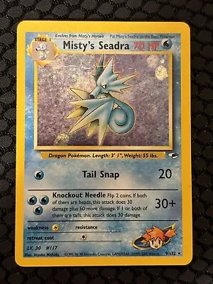 Pokémon TCG Misty's Seadra Gym Heroes 9/132 Holo Unlimited Holo Rare • $6