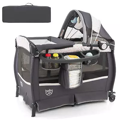 4 In 1 Portable Pack And Play Baby Nursery Center W/Bassinet Adjustable Canopy • $129.99