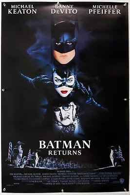 BATMAN RETURNS Keaton Pfeiffer DeVito TIM BURTON INT US ROLLED 1SHT 1992 • $74.99