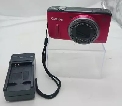 Canon PowerShot Pink SX260 HS 12.1MP Digital Camera Battery/Charger/SD Tested • $180