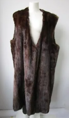 Women's Sz XL  Dark Brown Mink Fur Vest Lining  VG++ • $160