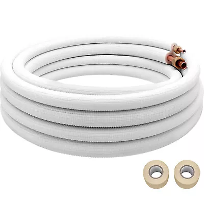 VEVOR 3/8  X 5/8  X 25 Ft Ductless Mini Split Line Set Accessory Copper Line Kit • $94.99