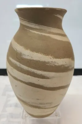 W.J. Gordy Hand Made Swirl Pottery Large Two - Tone Vase Cartersville Georgia • $210