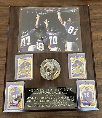 PURPLE PEOPLE EATERS MINNESOTA VIKINGS 15x18 WALL PLAQUE 1967-1974 • $100