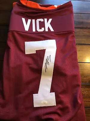 Michael Vick Signed Virginia Tech College Red Football Jersey (JSA) • $80