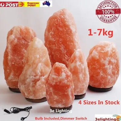 HIMALAYAN SALT LAMP Natural Pink Crystal Rock Dimmer Switch Night Light 1-7KG AU • $22.99