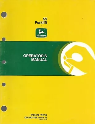 John Deere 59 Forklift Operators Manual • $8.99