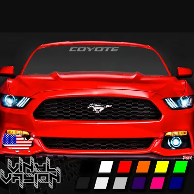 Gray Windshield Banner Vinyl Decal Sticker For Ford Coyote F150 Mustang GT • $19.95