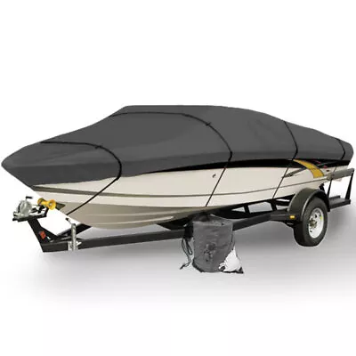 Trailerable Boat Mooring Cover 17'-19' Ft Storage Cover-Includes 2 Support Poles • $100.99