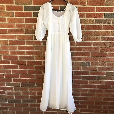 Nightgown Robe Peignoir Set Cottagecore JC Penny Size Small Ivory • $38