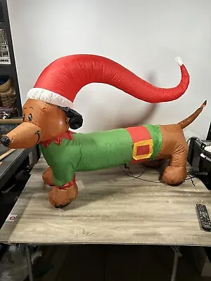 Dachshund Weiner Dog Inflatable With Green Sweater Christmas Airblown Gemmy 4ft • $13.20