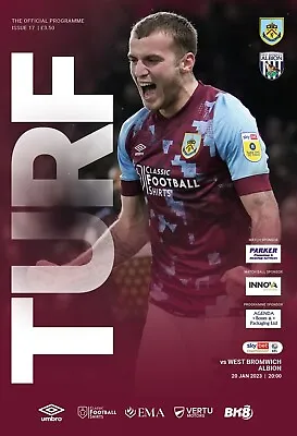 Burnley Vs West Brom 20/01/23 Matchday Programme • £1