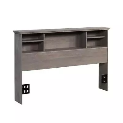 SAUDER Bookcase Headboard Engineered Wood Non-Upholstered Mystic Oak Gray Queen • $265.01