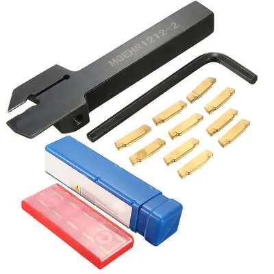 MGMN200 Inserts W/ MGEHR1212-2 12*12mm Lathe Grooving Parting Off Tool Holder • £12.89