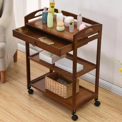 Bamboo Kitchen Manicure Beauty Salon Spa Serving Island Trolley Utility Cart 3-T • $79.95