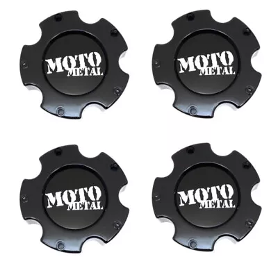 4 Moto Metal Gloss Black Wheel Center Hub Caps For 5Lug MO961 MO964 • $84