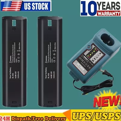 2Pack For MAKITA 9.6VOLT Battery / Charger 9000 9001 632007-4 191681-2 9033 9102 • $400