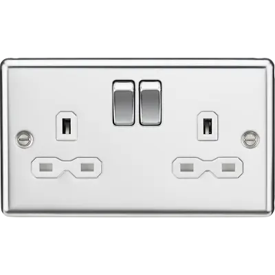 £12.89 • Buy 13A Double Gang DP Switched Plug Socket Polished Chrome Knightsbridge