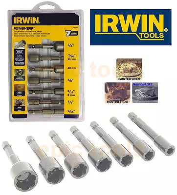 IRWIN 7 Piece POWER-Grip Damaged Bolt Nut Screw Remover Extractor Set T394100 • $43.83