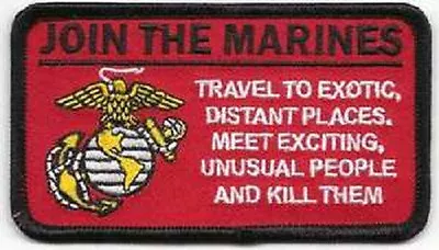 Join The Marines  Military Embroidered Iron Biker Patch**free Shipping** • $5.50