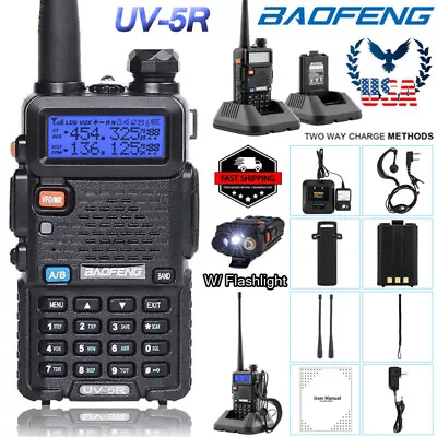 $29.99 • Buy Baofeng UV-5R VHF UHF Dual-Band Ham 5W Portable Two-way Radio Walkie Talkie US