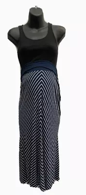 Liz Lange Maternity Striped Navy Blue & White Maxi Skirt Women's Size XS • £6.13