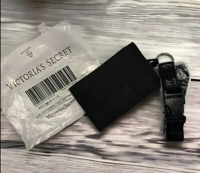 VICTORIA’S SECRET PINK Lanyard / ID Holder / Wallet ALL BLACK  ~ NWT • $28.95