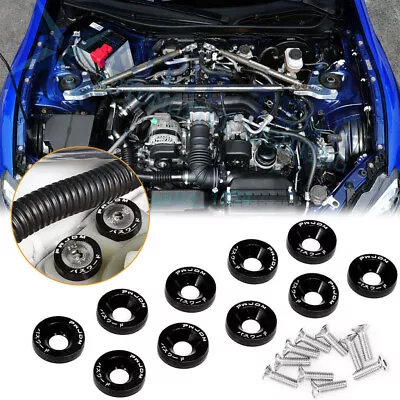 Black Billet M6 Fender Bumper Washer Bolt Engine Bay Dress Up Kit Set NEW • $17.31