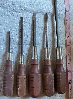 Vintage Wood Handle Screwdriver Set • $20