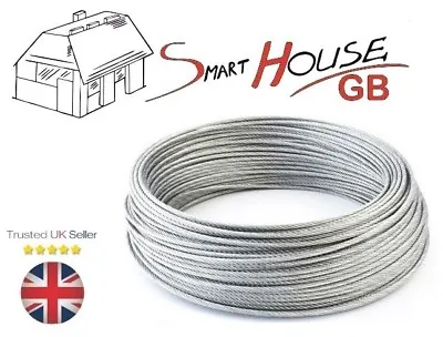 £0.99 • Buy 1.5mm Stainless Steel Wire Rope A4 Marine Grade Cable 7x7 Price Per Meter