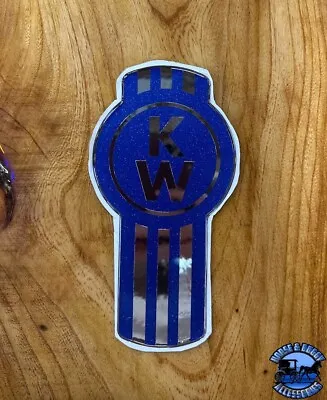 New Style Medium Blue/Chrome Kenworth Emblem Decal Replacement High Quality • $88.07