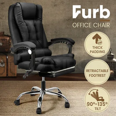 $119.95 • Buy Furb Office Chair Executive Gaming Computer Study PU Leather Recliner Footrest