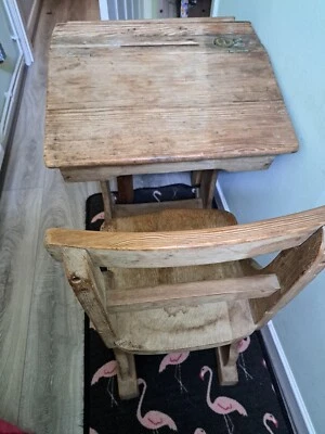 £5 • Buy Vintage Authentic Old Wooden School Desk