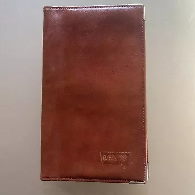 Original Levi's Real Leather Vintage Bi-fold Wallet  Brown Gold Corners • £32