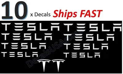 10 X Tesla Caliper Decal White Sticker - Heat Resistant - Free Shipping • $9.99