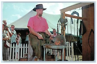 Pennsylvania PA Dutch Blacksmith Hammering Horseshoe Unposted Vintage Postcard • $6.47