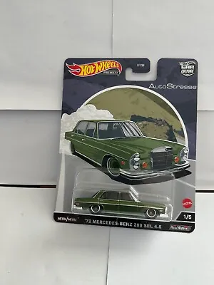 Hot Wheels Premium Car Culture Auto Strasse ‘72 Mercedes Benz 280 SEL 4.5  Z24 • $6.29