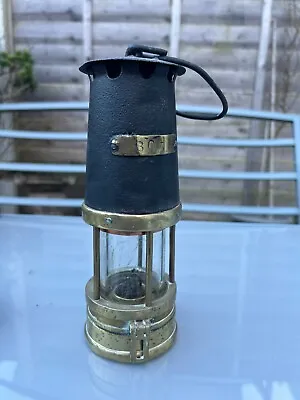 Old Eccles Protector Lamp Company Brass & Steel Miners Lamp Numbered 307 • £59.99