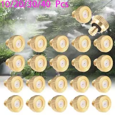 50X Brass Misting Nozzles Mister Sprinkler Outdoor Cooling System Garden Sprayer • $7.43