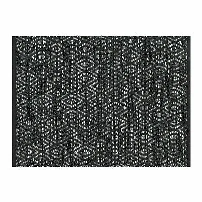 £24.99 • Buy Habitat Geo Diamond Cotton Flatweave Rug Geometric Pattern - 80x110cm - Grey 