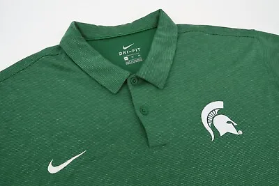 Nike Michigan State Spartans Mens XL Green Performance Dri-Fit Golf Polo Shirt • $29.96