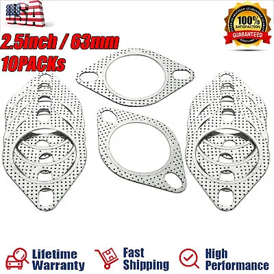 10pc 2.5  63mm Catback Exhaust Down Pipe Manifold Collector Flange Gasket 2 Bolt • $14.39