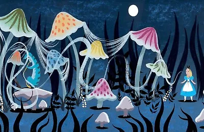 Mary Blair Disney Alice In Wonderland Mushrooms Caterpillar Concept Poster • $19.49