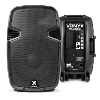 Pair Of 12  Active Powered Speakers Mobile DJ Karaoke PA Set 1200W UK Stock • £359