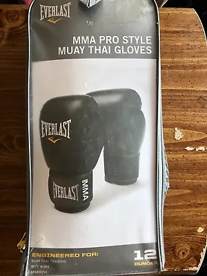 Everlast 12-Ounce MMA Pro Style Muay Thai Gloves • $35