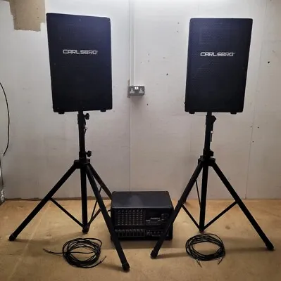 £200 • Buy Carlsbro Marlin 8400 8 Channel 400w PA, With 200w Speakers And Stands