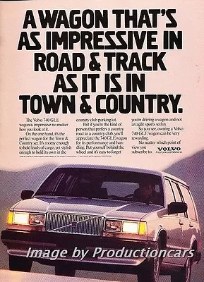 1987 Volvo 740 GLE Wagon Original Advertisement Print Art Car Ad J759 • $6.84