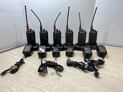 LOT OF 6 MOTOROLA CP110 Two Way Radio UHF 2CH 2W H96RCC9AA2AA W/ Batt/MAR699 • $300